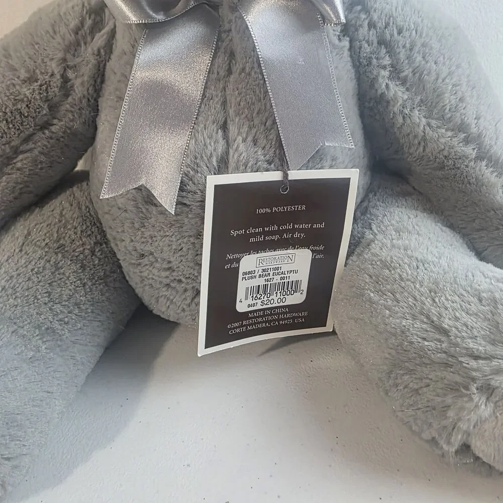 RARE Restoration Hardware RH Gray Teddy Bear Soft Plush Stuffed Animal 16